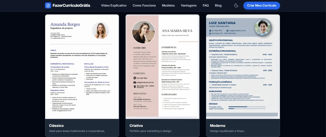 Modelo de currículo profissional 1